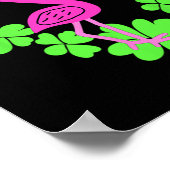 Flamingo Shamrock St Patricks Day Animal Poster (Hoek)