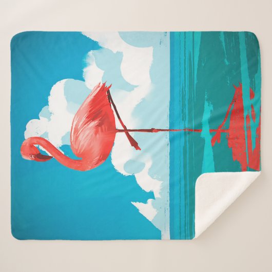 Flamingo Sherpa Deken (Voorkant (horizontaal))