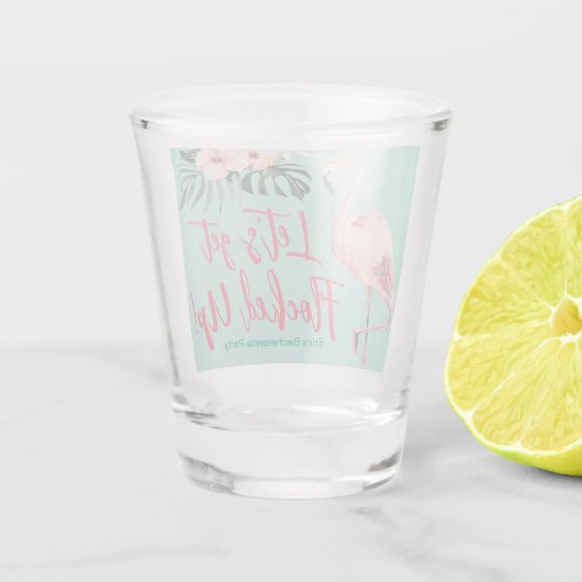 Flamingo Shot Glass Tropical Bachelorette Party Shot Glas (Achterkant)