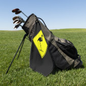 Flamingo Silhouette Road Sign Golfhanddoek (Groen)