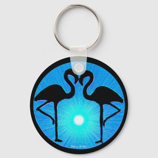 Flamingo Silhouette Sleutelhanger (Voorkant)