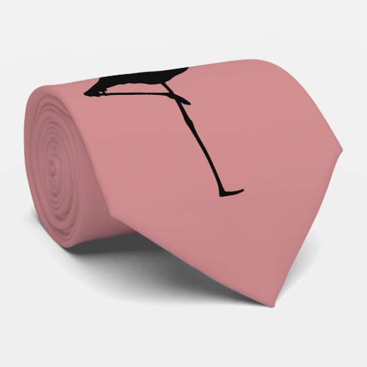 Flamingo Silhouette Stropdas (Opgerold)