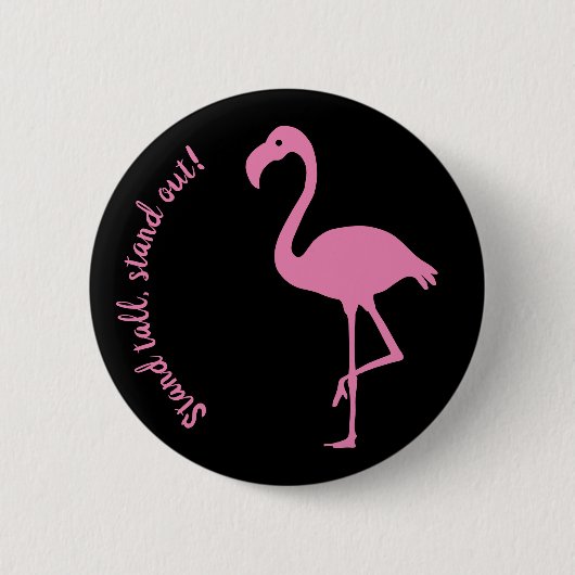 Flamingo Silhouette: "Tall, stand-out" Ronde Button 5,7 Cm (Voorkant)