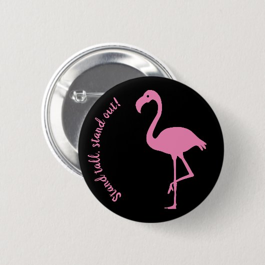 Flamingo Silhouette: "Tall, stand-out" Ronde Button 5,7 Cm (Voorkant /achterkant)