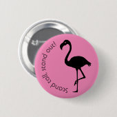 Flamingo Silhouette: "Tall, stand-out" Ronde Button 5,7 Cm (Voorkant /achterkant)
