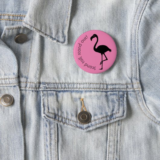 Flamingo Silhouette: "Tall, stand-out" Ronde Button 5,7 Cm (In situ)