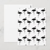 Flamingo Silhouetten Patroon Zwart Wit Briefkaart (Voorkant / Achterkant)