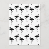 Flamingo Silhouettes Pattern Black White Briefkaart (Voorkant)