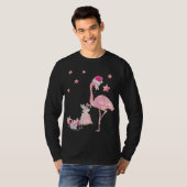 Flamingo Sinterklaas Kerstmis Hawaïaans T-shirt (Voorkant volledig)