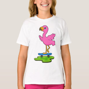 Flamingo Skater Skateboard T-shirt