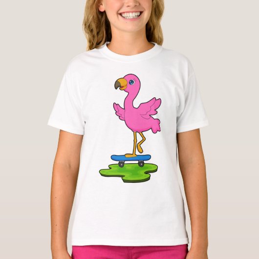 Flamingo Skater Skateboard T-shirt (Voorkant)
