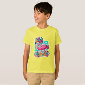 Flamingo Skater Vibes T-shirt (Voorkant volledig)