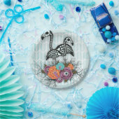 Flamingo Skeleton Halloween Compositie Papieren Bordje (Feest)