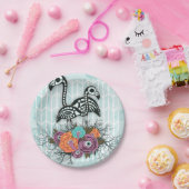 Flamingo Skeleton Halloween Compositie Papieren Bordje (Feest)