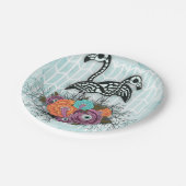 Flamingo Skeleton Halloween Compositie Papieren Bordje (Gekanteld)