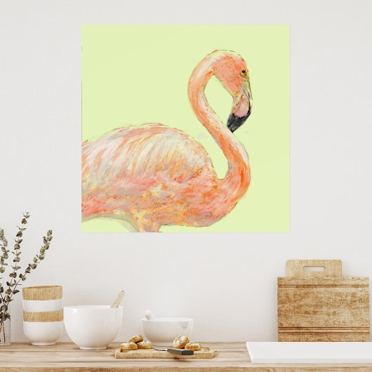 flamingo sketch poster (Keuken)