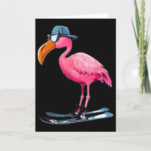 Flamingo Skiën Ski Lover Skier Voor Mannen Vrouwen Kaart