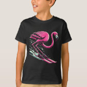 Flamingo Skiën Ski Lover Skier Voor Mannen Vrouwen T-shirt (Voorkant)