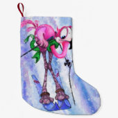 Flamingo Skïer Kerst Sok Kleine Kerstsok (Voorkant)