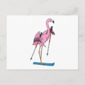 Flamingo-skiër Ski Briefkaart (Voorkant)