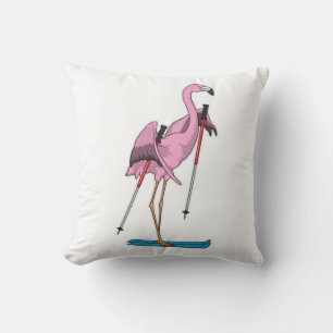 Flamingo Skier Ski Kussen