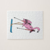 Flamingo Skier Ski Legpuzzel (Horizontaal)