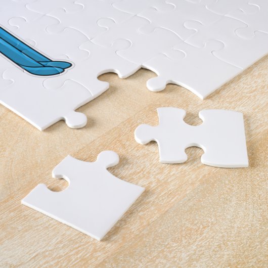 Flamingo Skier Ski Legpuzzel (Zijkant)