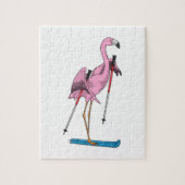 Flamingo Skier Ski Legpuzzel (Verticaal)