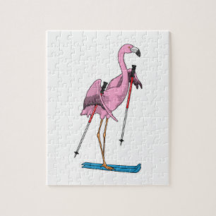 Flamingo Skier Ski Legpuzzel