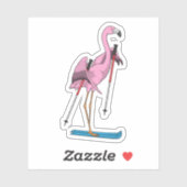Flamingo Skier Ski Sticker (Vel)