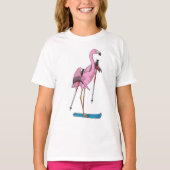 Flamingo Skier Ski T-shirt (Voorkant)