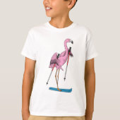 Flamingo Skier Ski T-shirt (Voorkant)