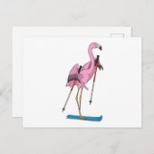Flamingo Skisporter Ski Briefkaart (Voorkant / Achterkant)