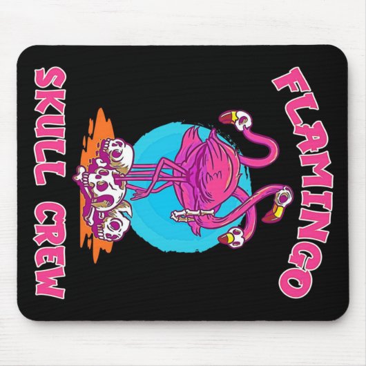 Flamingo Skull Crew Halloween | Flamingo Lovers Muismat (Voorkant)