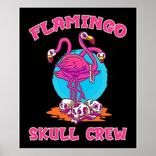 Flamingo Skull Crew Halloween | Flamingo Lovers Poster (Voorkant)