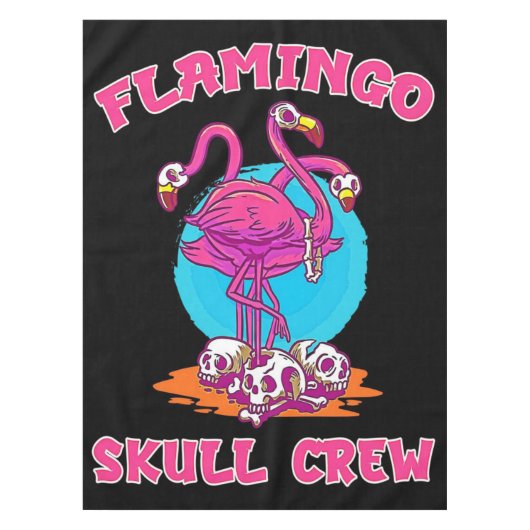 Flamingo Skull Crew Halloween | Flamingo Lovers Tafelkleed (Voorkant)