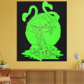 Flamingo Skull Halloween | Gift for Flamingo Lover Canvas Afdruk (Insitu (Woonkamer))