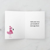 Flamingo Snow Wereldbol Beach Vrolijk Kerstfeest Kaart (Binnen)