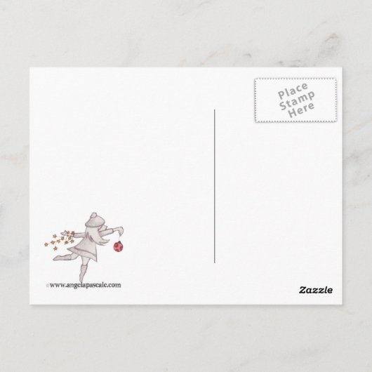 Flamingo Snowball Fight Briefkaart (Achterkant)