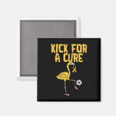 Flamingo Soccer Kick For A Cure Childhood Cancer A Magneet (Voorkant / Achterkant)