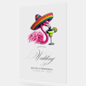 Flamingo Sombrero en Margarita Fiesta Welkom Acryl Bord (Hoek)
