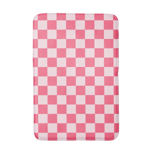 Flamingo sorbet checkerboard pattern badmat (Voorkant Verticaal)