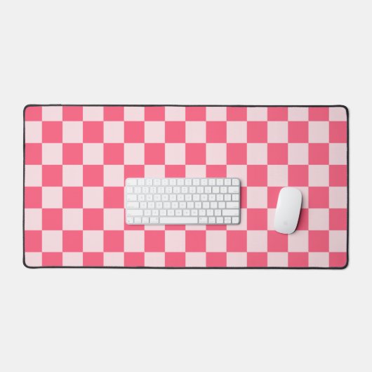 Flamingo sorbet checkerboard pattern bureaumat (Keyboard & Muis)