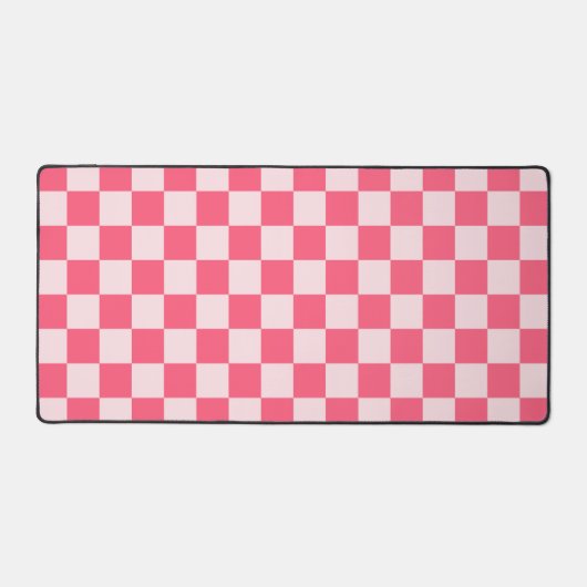 Flamingo sorbet checkerboard pattern bureaumat (Voorkant)