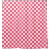 Flamingo sorbet checkerboard pattern douchegordijn (Voorkant)