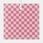 Flamingo sorbet checkerboard pattern glas ornament (Voorkant)