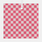 Flamingo sorbet checkerboard pattern glas ornament (Achterkant)