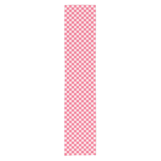 Flamingo sorbet checkerboard pattern korte tafelloper (Voorkant)