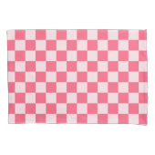 Flamingo sorbet checkerboard pattern kussensloop (Voorkant-Links)