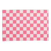 Flamingo sorbet checkerboard pattern kussensloop (Voorkant-Rechts)